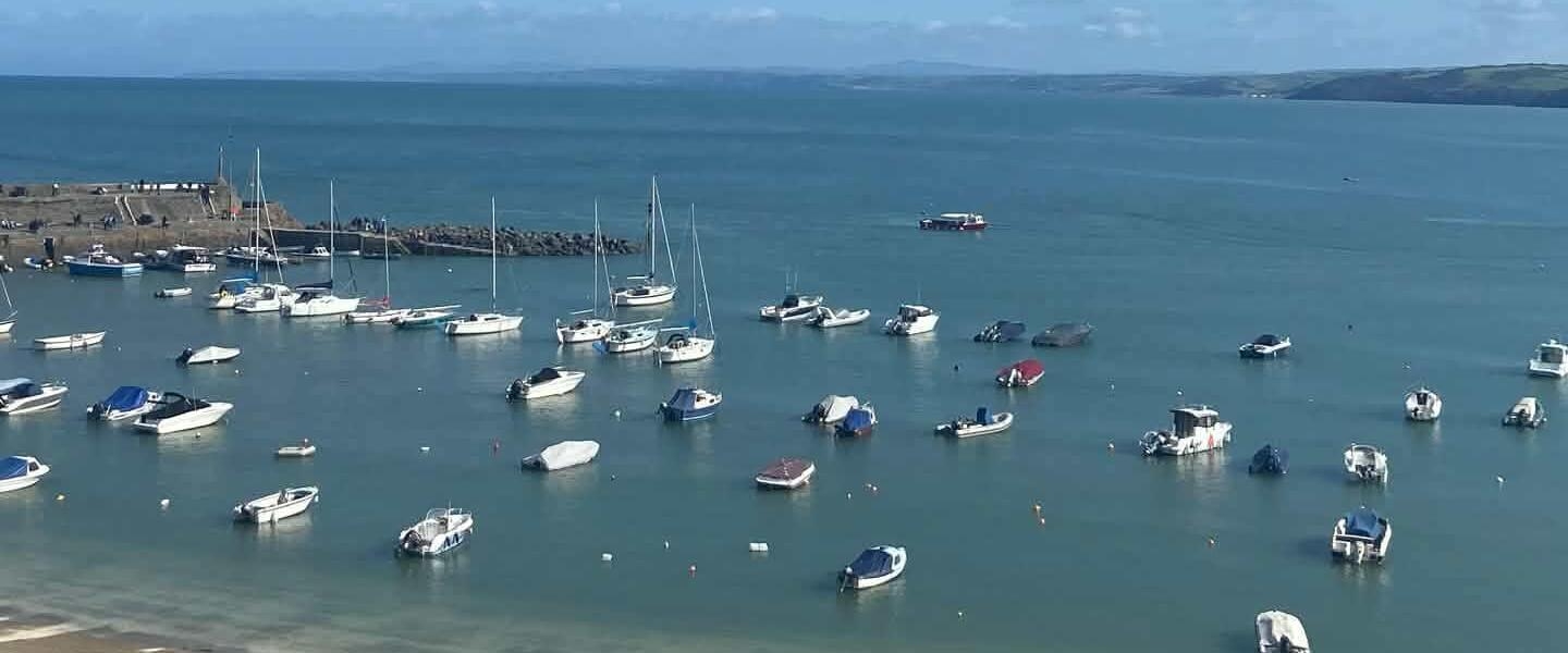 Boats on the sea water at New Quay