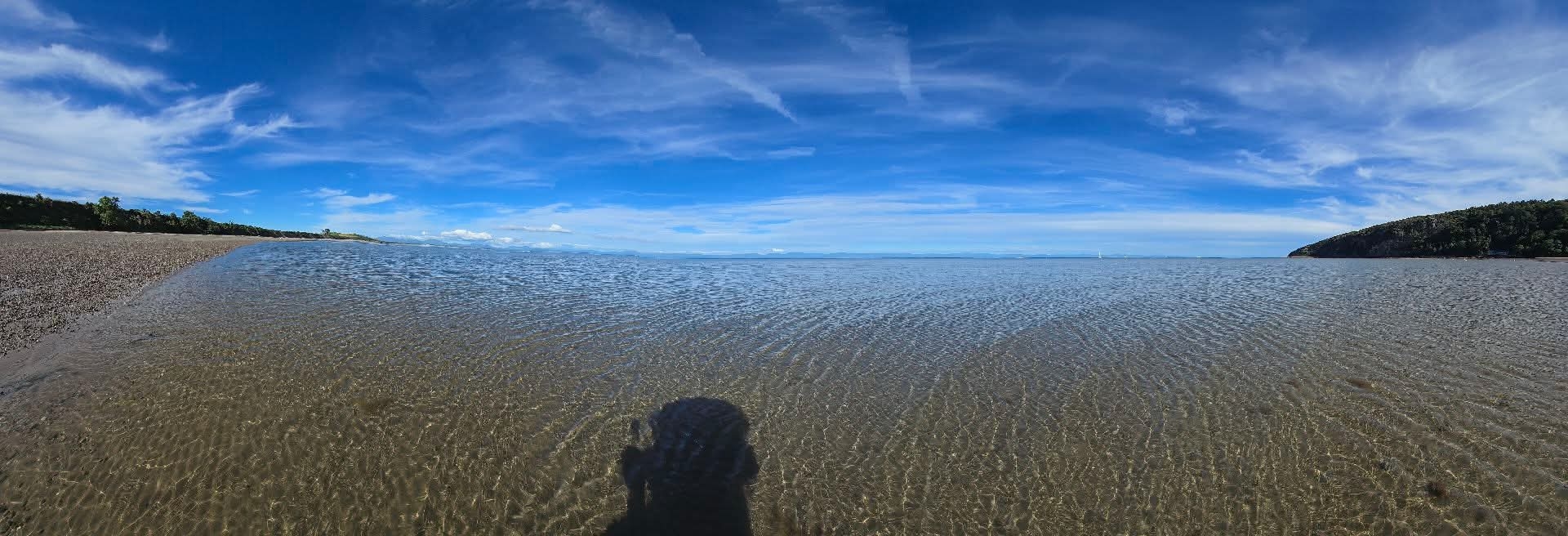 The sea at Llandebrog beach