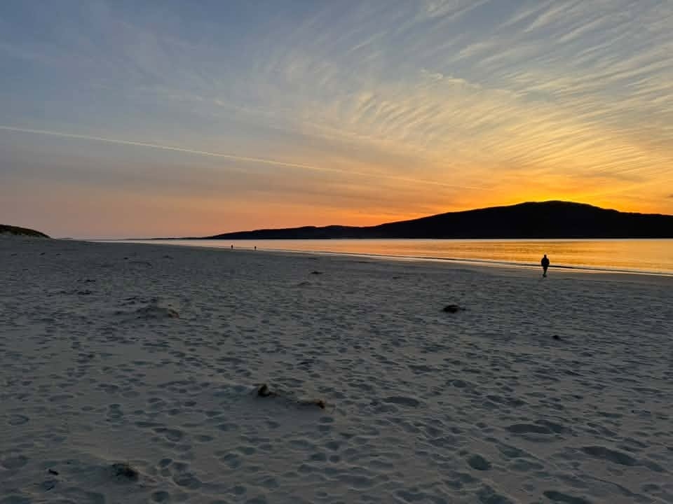 Luskentyre sunset over the beach