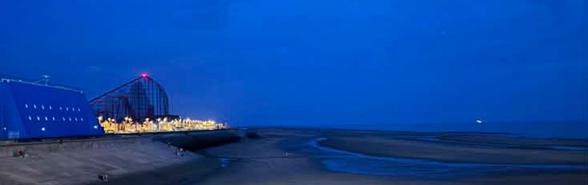 Blackpool beach at night