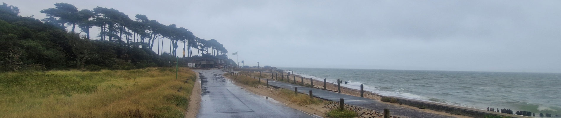 Lepe beach on a rainy day