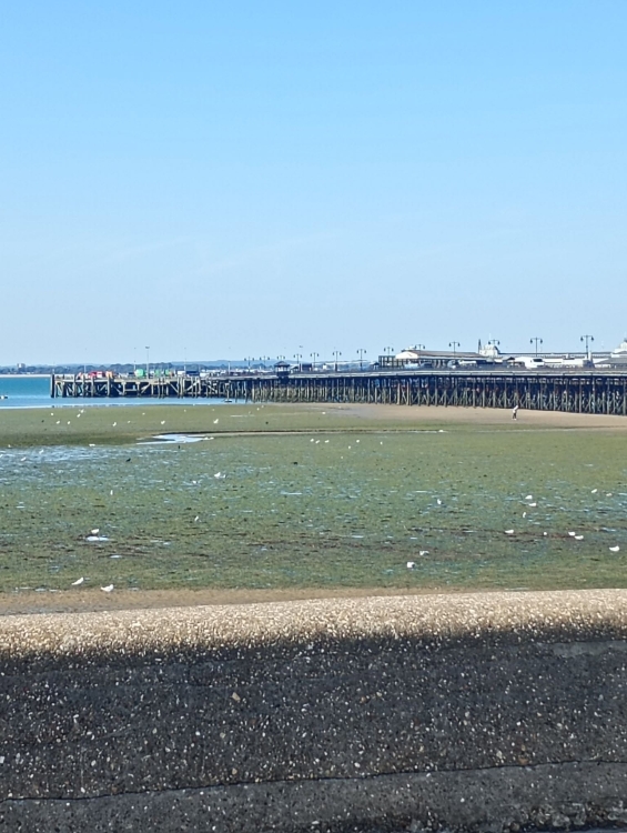 Ryde sea front with the tide out