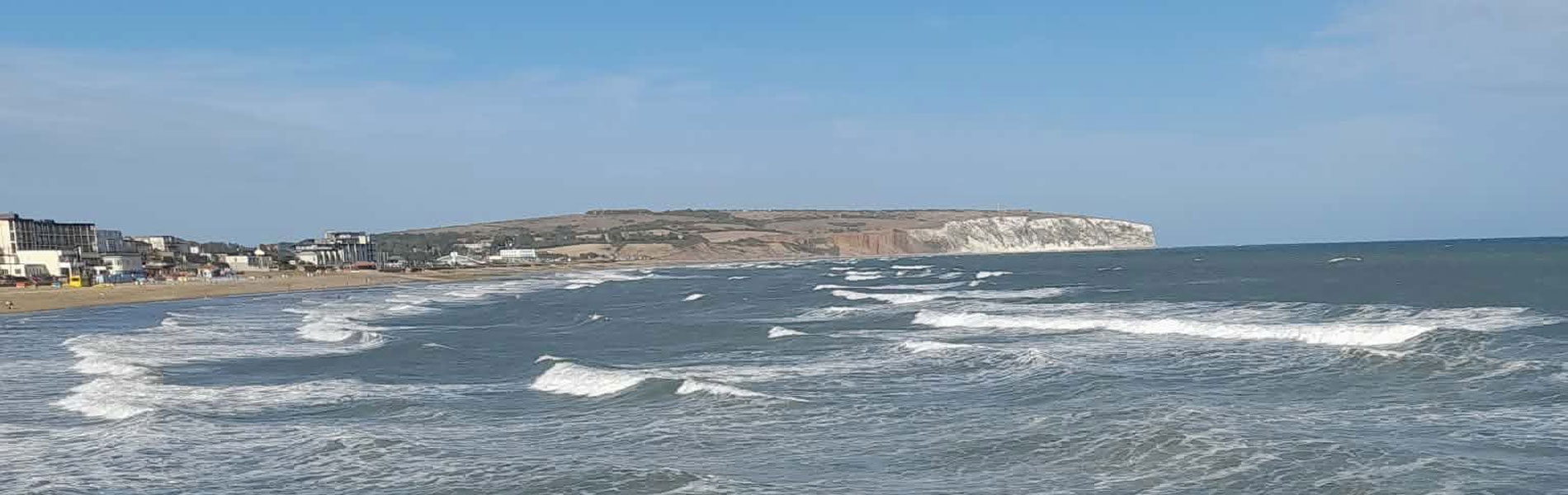 Waves on the water at Sandown on the Isle of Wight