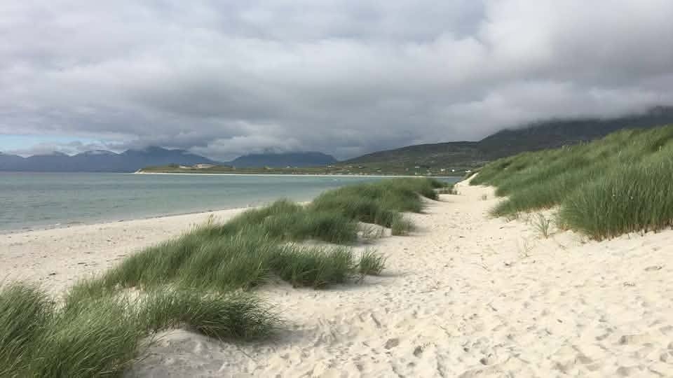 Sandy beach at Seilebost in Scotland